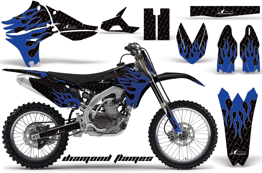 Yamaha YZ450F 2010 Graphics DIAMOND FLAMES-BLUE BLACKBG-NP